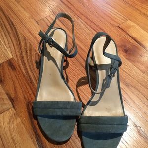 Talbots suede sandals- sage green